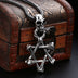 Men's Sterling Silver Star of David Skull Necklace