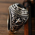 Men's Sterling Silver Stars Obsidian Ring