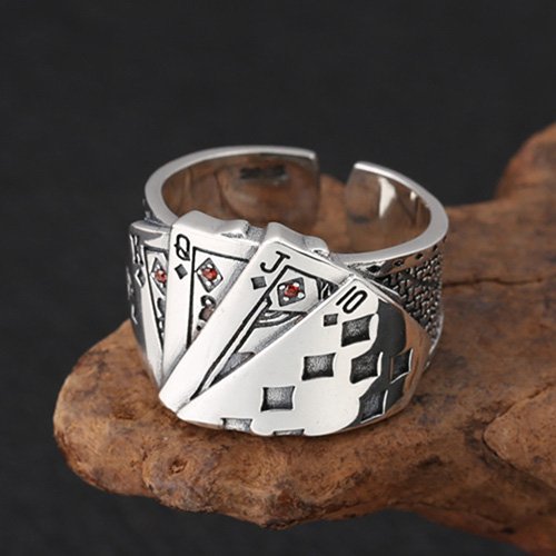 Men's Sterling Silver Straight Flush Ring