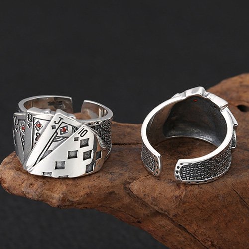 Men's Sterling Silver Straight Flush Ring