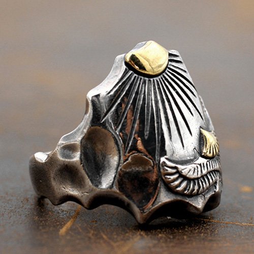 Men's Sterling Silver Sun and Eagle Ring