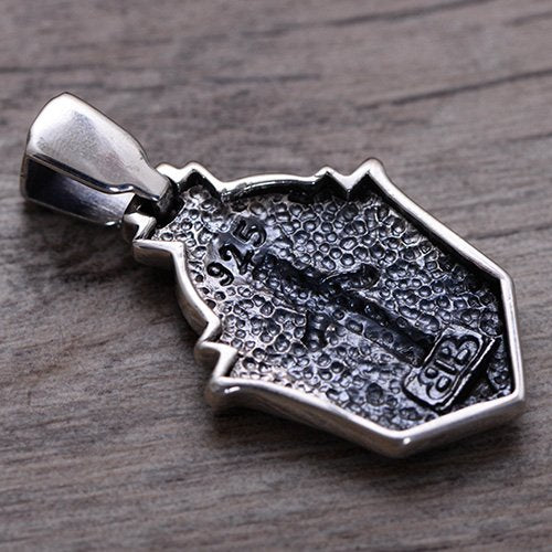 Men's Sterling Silver Sword Shield Necklace