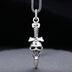 Men's Sterling Silver Sword Skull Necklace