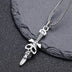 Men's Sterling Silver Sword Skull Necklace