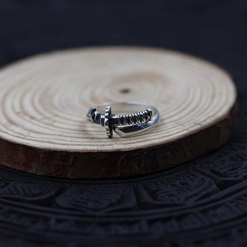 Men's Sterling Silver Sword Wrap Ring