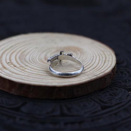 Men's Sterling Silver Sword Wrap Ring