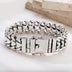 Men's Sterling Silver Tank Track Chain Bracelet