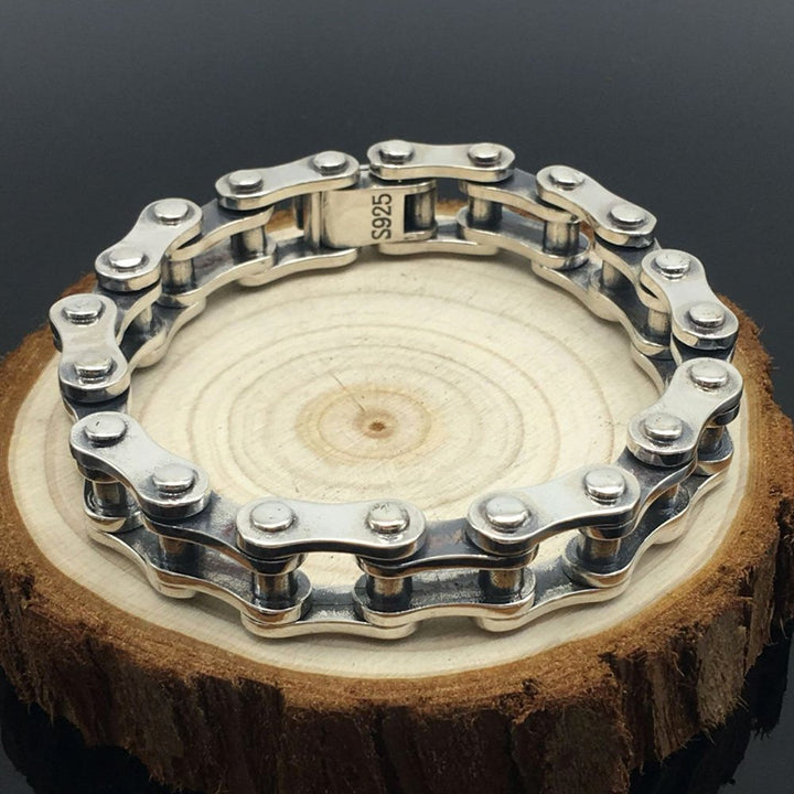 Men's Sterling Silver Thick Bike Chain Bracelet