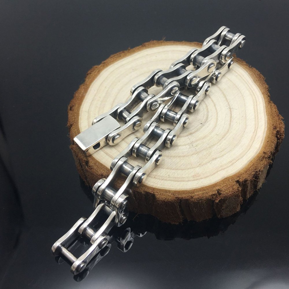 Men's Sterling Silver Thick Bike Chain Bracelet