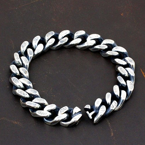 Men's Sterling Silver Thick Curb Chain Bracelet