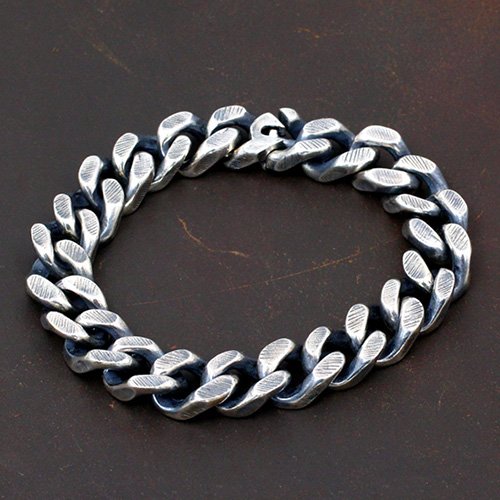 Men's Sterling Silver Thick Curb Chain Bracelet