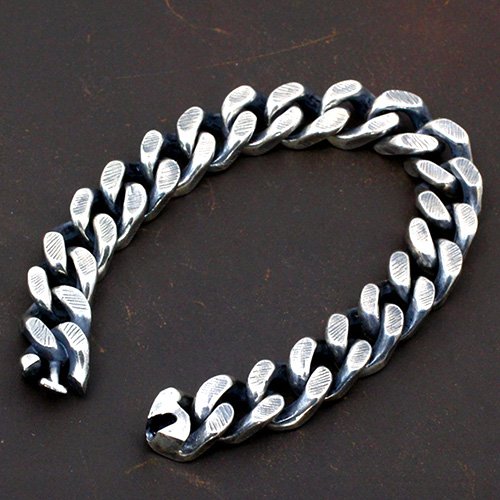 Men's Sterling Silver Thick Curb Chain Bracelet