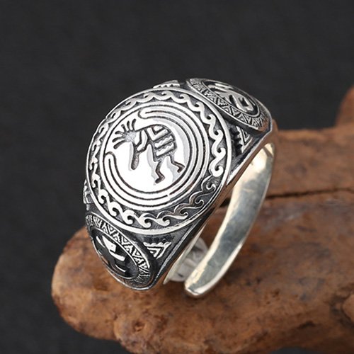 Men's Sterling Silver Totem Ring