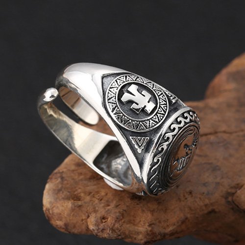 Men's Sterling Silver Totem Ring