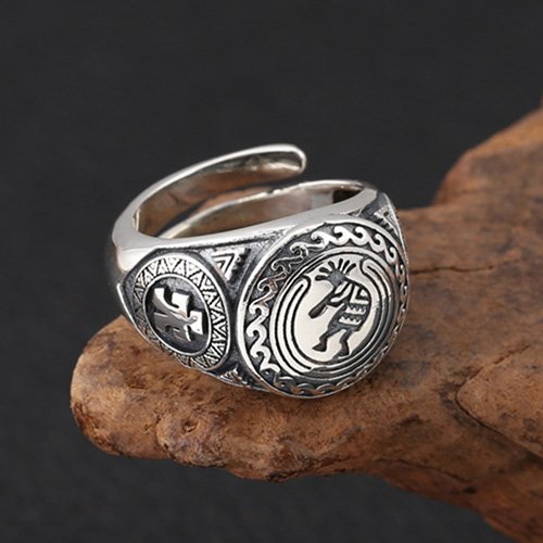 Men's Sterling Silver Totem Ring