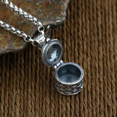 Men's Sterling Silver Treasure Box Necklace