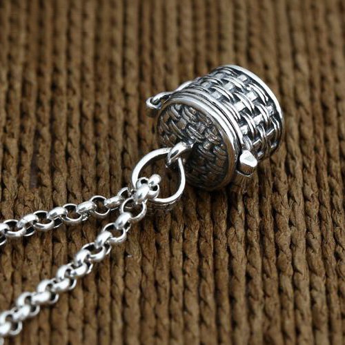 Men's Sterling Silver Treasure Box Necklace