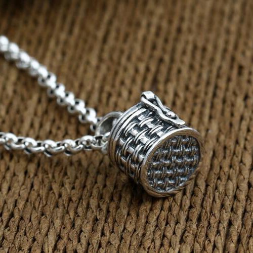 Men's Sterling Silver Treasure Box Necklace