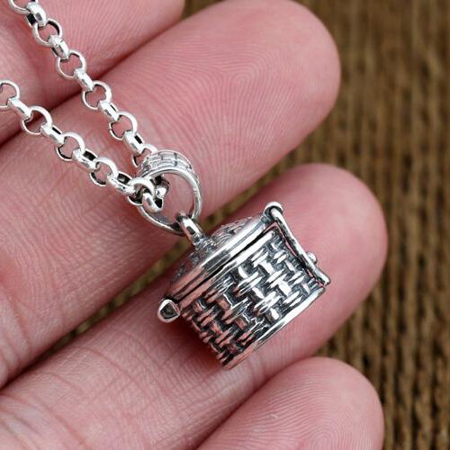 Men's Sterling Silver Treasure Box Necklace