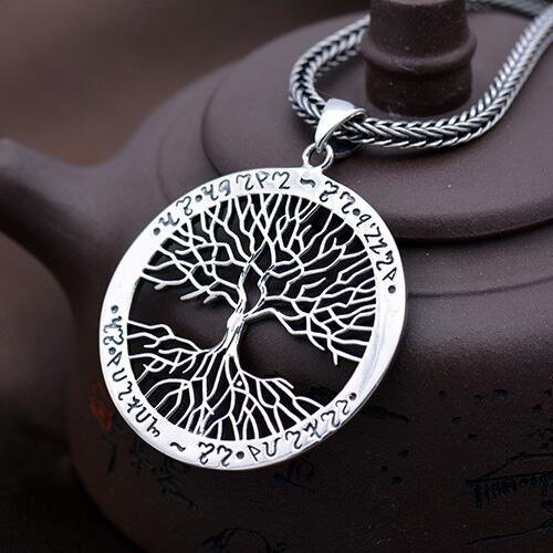 Men's Sterling Silver Tree Necklace