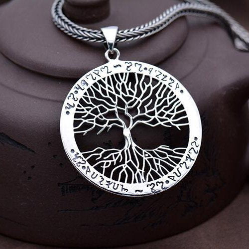 Men's Sterling Silver Tree Necklace