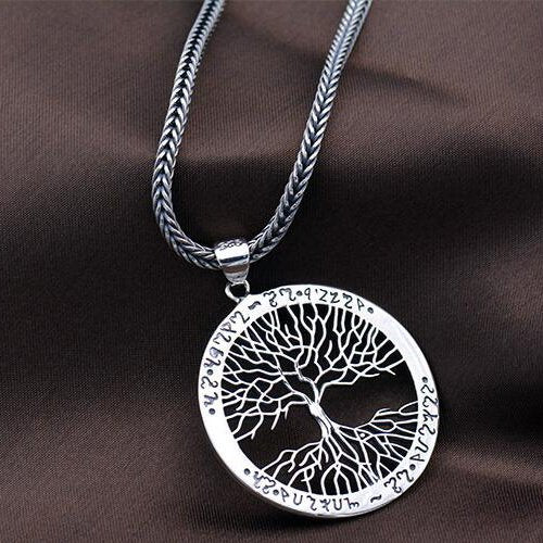 Men's Sterling Silver Tree Necklace