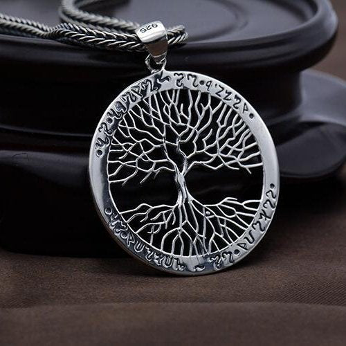 Men's Sterling Silver Tree Necklace