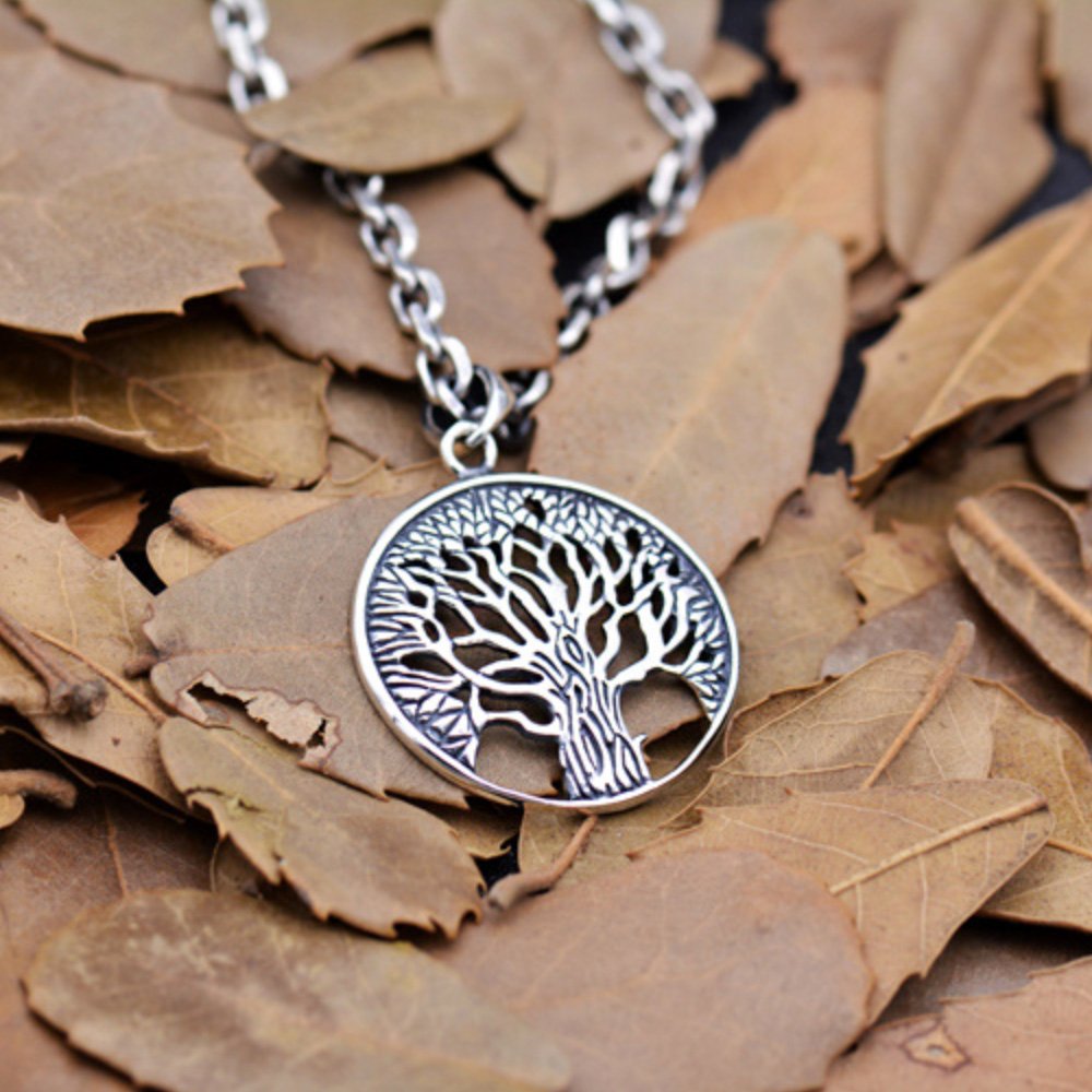 Men's Sterling Silver Tree of Life Pendant Necklace