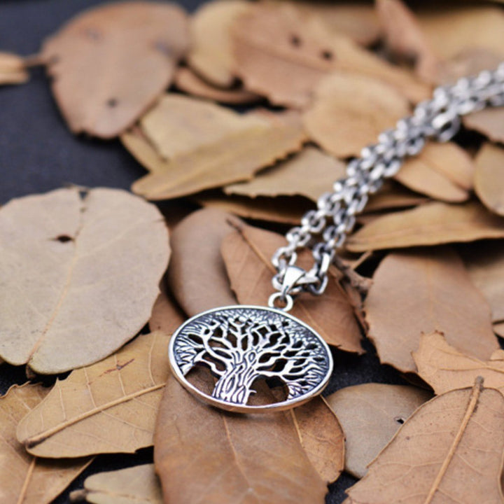 Men's Sterling Silver Tree of Life Pendant Necklace