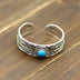 Men's Sterling Silver Turquoise Feather Wide Cuff Bracelet