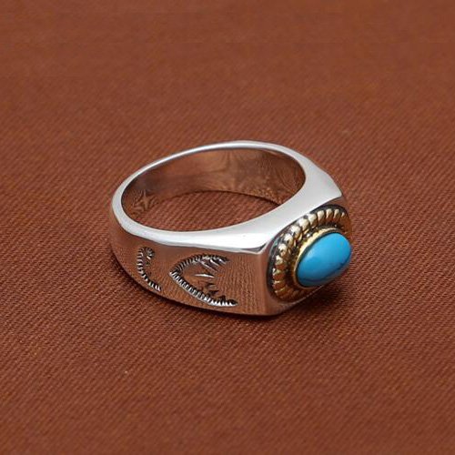 Men's Sterling Silver Turquoise Ring