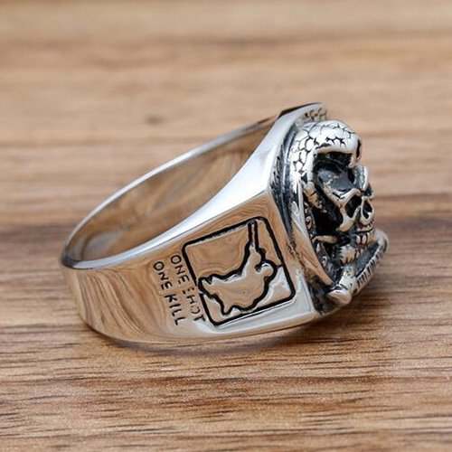 Men's Sterling Silver US Army Sniper Ring