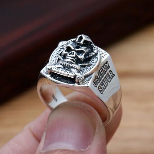 Men's US orders ARMY Ring 925 Sterling Silver