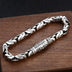 Men's Sterling Silver Vajra Clasp Byzantine Chain Bracelet