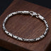 Men's Sterling Silver Vajra Clasp Byzantine Chain Bracelet