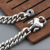 Men's Sterling Silver Vajra Clasp Cuban Chain Bracelet