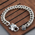 Men's Sterling Silver Vajra Clasp Cuban Chain Bracelet