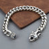 Men's Sterling Silver Vajra Clasp Cuban Chain Bracelet