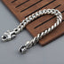 Men's Sterling Silver Vajra Clasp Cuban Chain Bracelet
