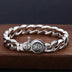 Men's Sterling Silver Vajra Clasp Curb Chain Bracelet