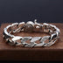 Men's Sterling Silver Vajra Clasp Curb Chain Bracelet