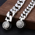 Men's Sterling Silver Vajra Clasp Curb Chain Bracelet