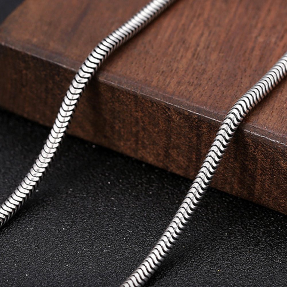 3 mm Men's Sterling Silver Vajra Clasp Snake Chain 20”-28”