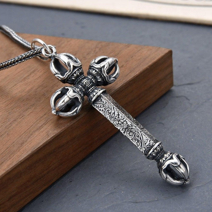 Men's Sterling Silver Vajra Necklace