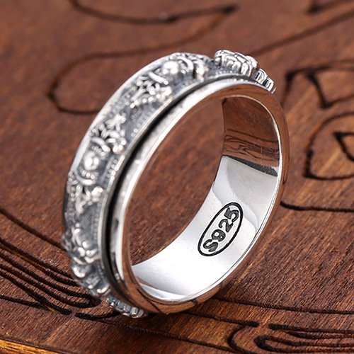 Men's Sterling Silver Vajra Spinner Ring