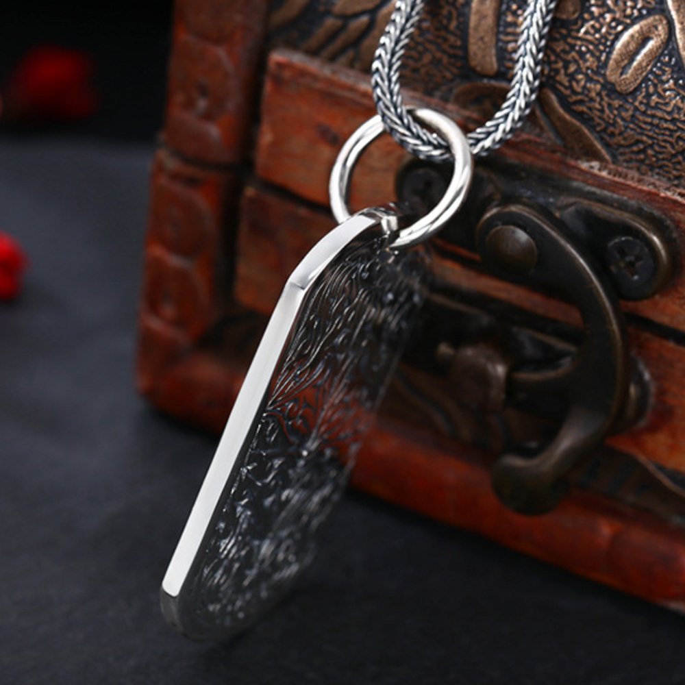 Men's Sterling Silver Vajra Tag Necklace