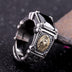 Men's Sterling Silver Virgin Mary Black Onyx Ring