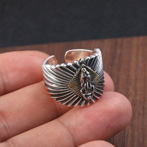 Men's Sterling Silver Virgin Mary Ring