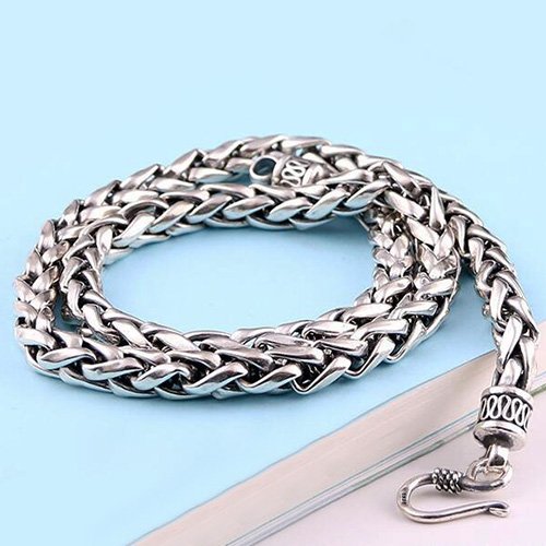 6 mm Men's Sterling Silver Wheat Chain 20”-24”