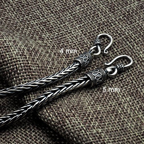 4-5 mm Men's Sterling Silver Wheat Chain 18”-24”